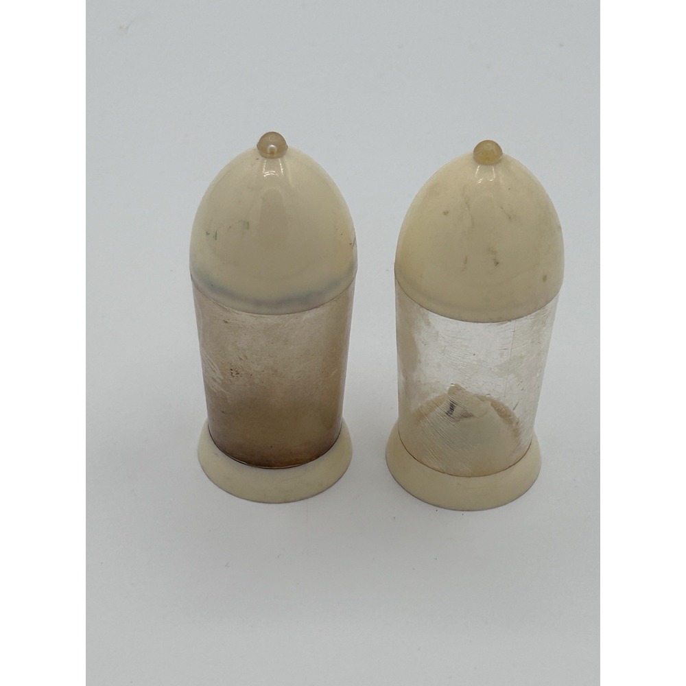 Vintage Stanhome Salt & Pepper Ball Point Self Sealing Shakers - Plastic